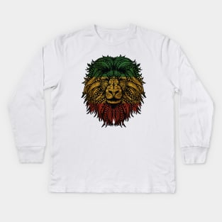 Rasta Lion Roots Rock Reggae Kids Long Sleeve T-Shirt